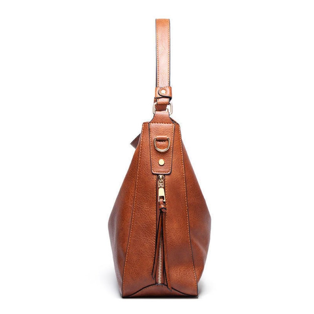 NWT Handbag Medium Size Hobo Bag / Purse Vegan Leather Black - Picture 3 of 6